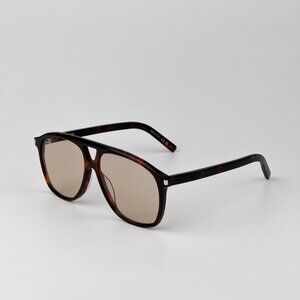 Saint Laurent DUNE Sunglasses – Havana Brown Aviator Frame | Model SL596 003